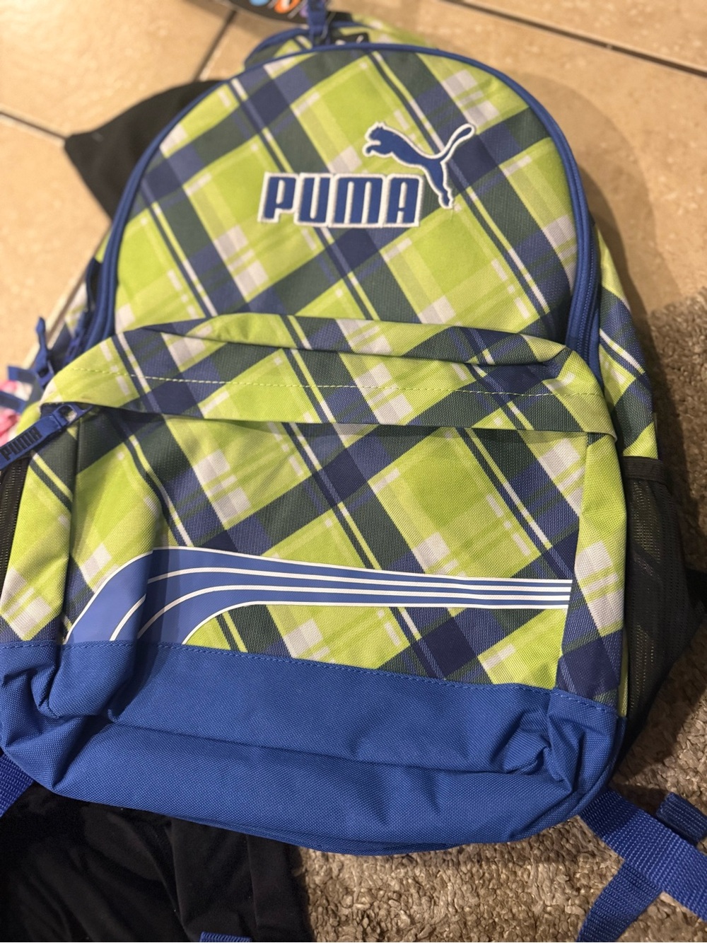 PUMA Archetype plaid backpack new with tags booksack